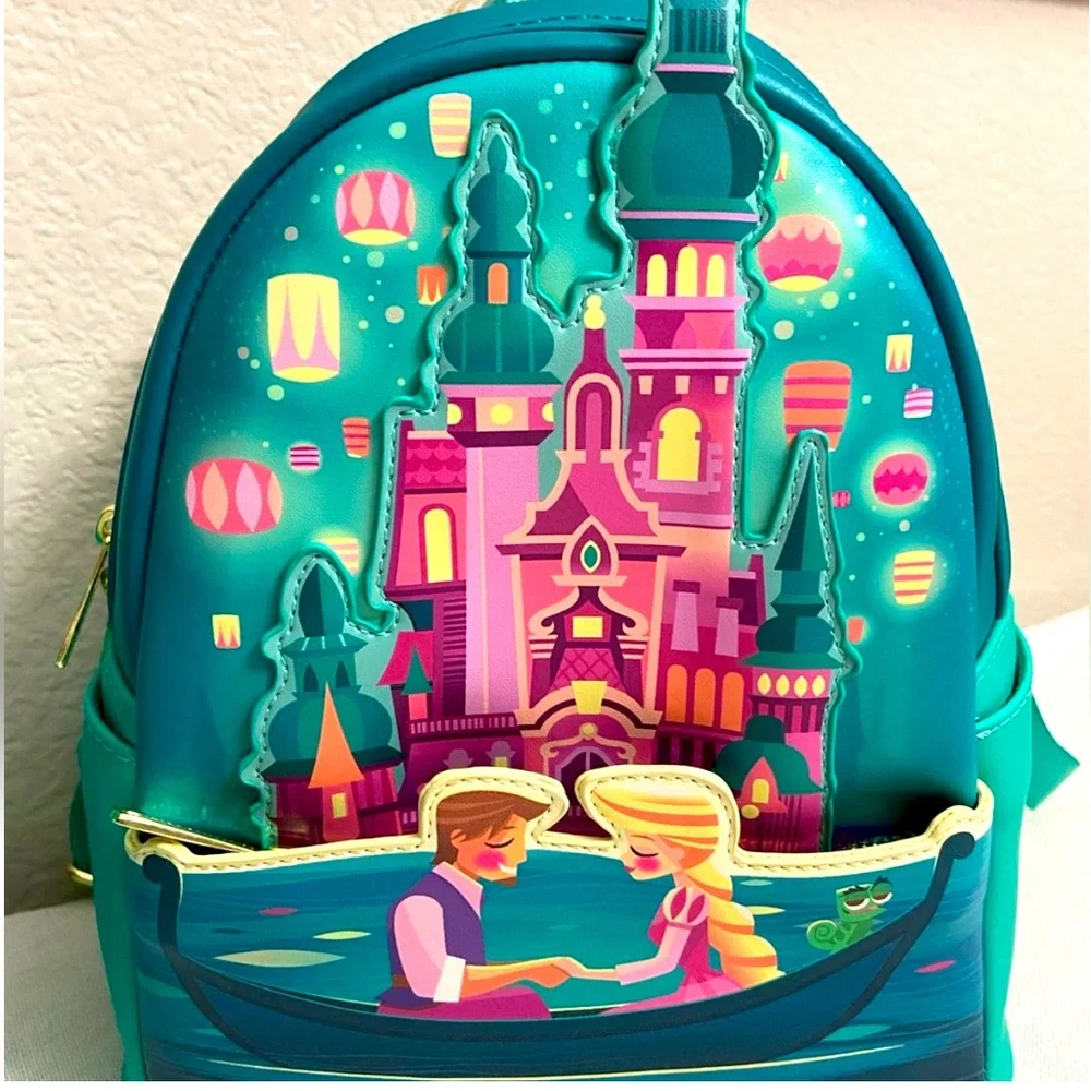 Set of 2-Glow Disney Princess Rapunzel Castle Lanterns Backpack and Wallet